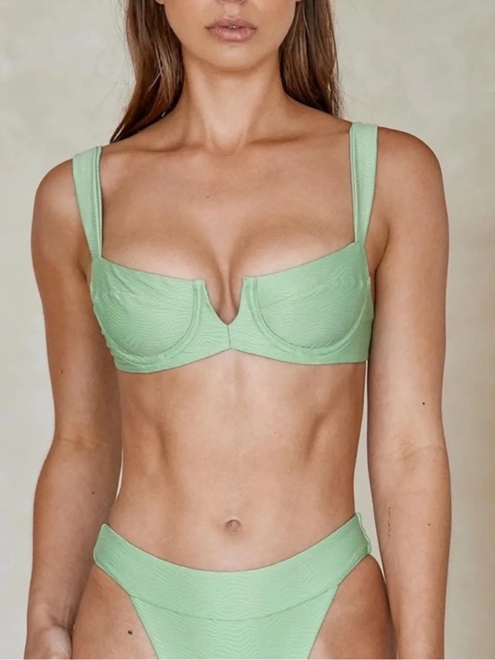 Monday Swimwear Covelly Top in pistachio